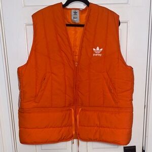 Adidas Parlay Orange Puffer Vest Size XL